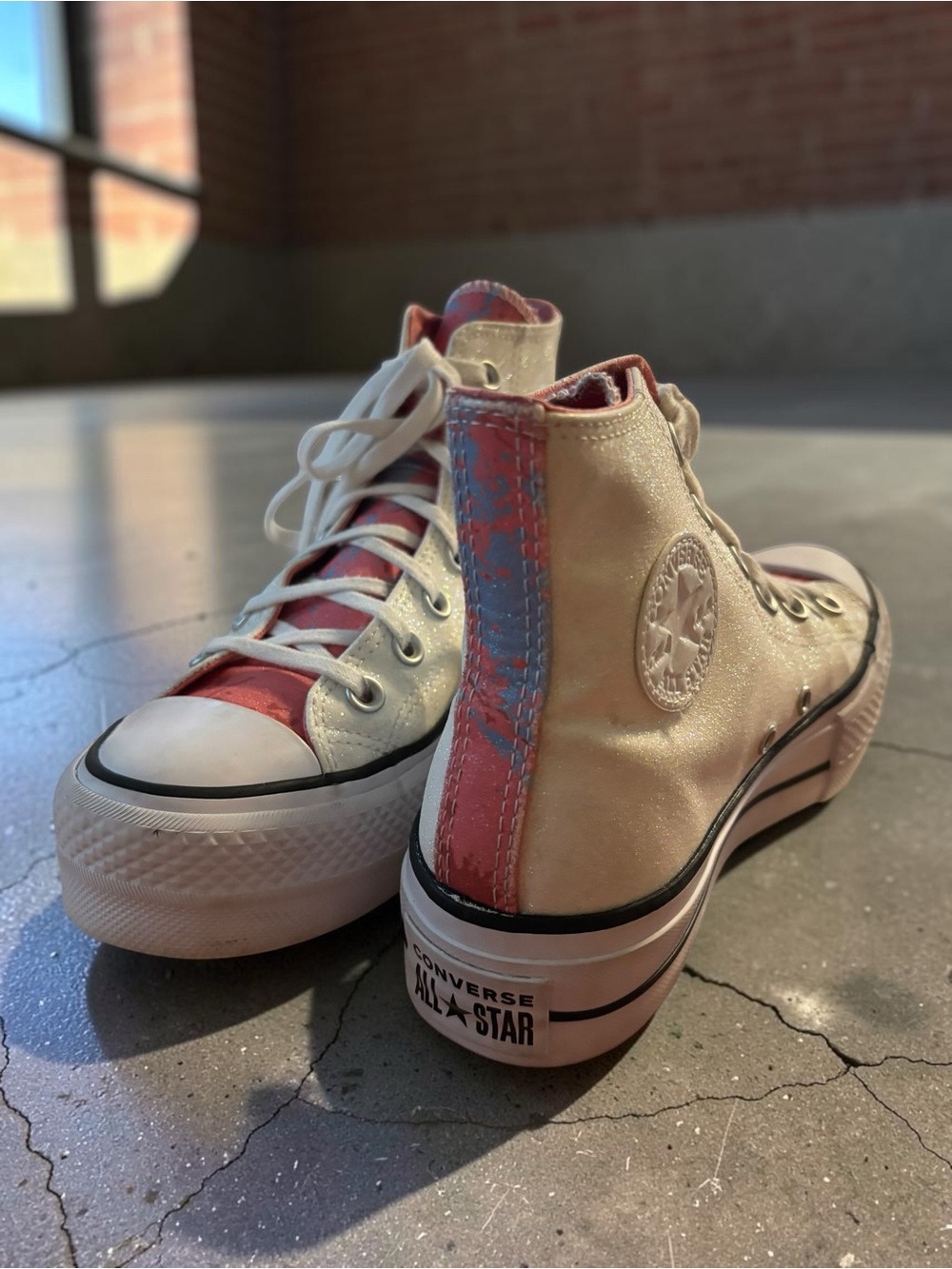 Converse Chuck Taylor All Star Lift Platform Hybrid Shine Glitter High Tops Wome